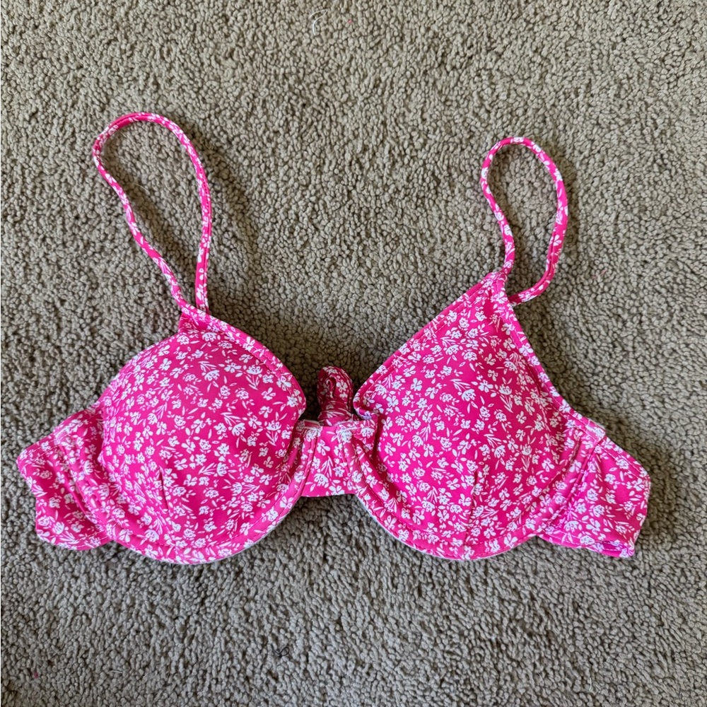Pink Floral bikini top